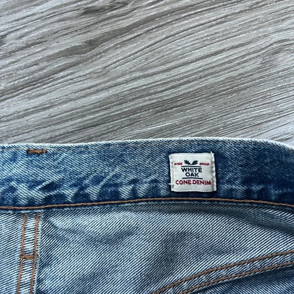 Levis 501 White Oak Cone Denim Selvedge Jeans Light Wash Distressed 26x28 Mens